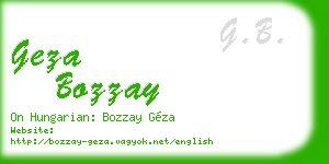 geza bozzay business card